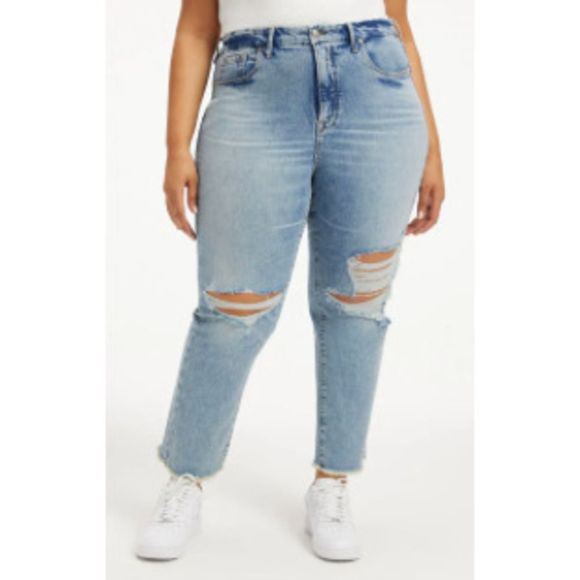 NWT Good American Good Boy High Waist Boyfriend Jeans in Indigo117, Size 2/26 - Picture 3 of 7